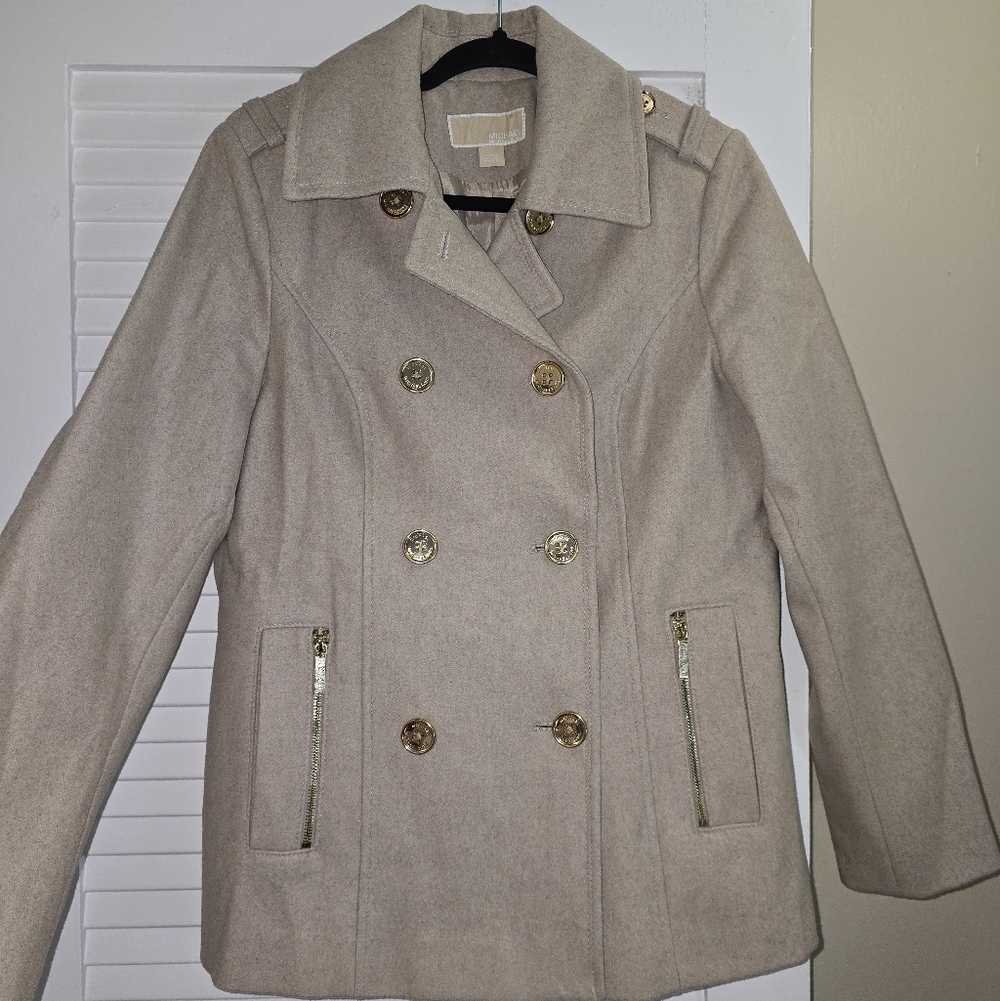 Women's Micheal Kors Peacoat with Gold Accent Buttons